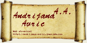 Andrijana Avrić vizit kartica